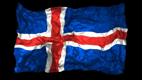 Iceland flag Stock Footage 110815074