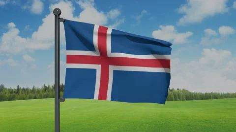 Iceland Flag Stock Footage 152709907
