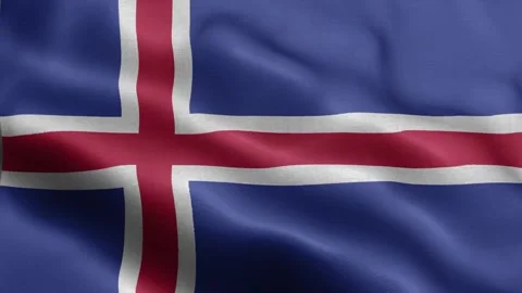 Iceland flag Front Stock Footage 318665820