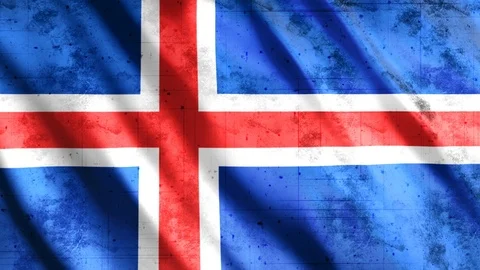 Iceland Flag Grunge 库存影片 123773183
