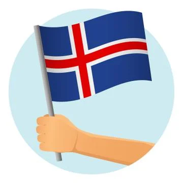 Iceland flag in hand Stock Illustration
