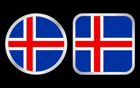 Iceland flag icon Stock Illustration