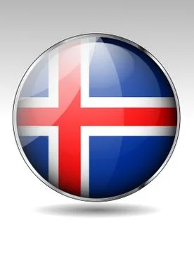 Iceland flag icon Stock Illustration