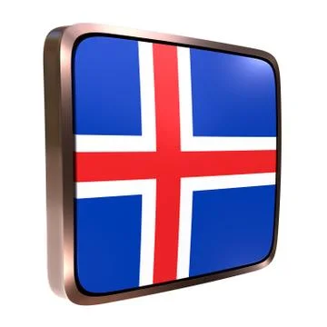 Iceland flag icon Stock Illustration
