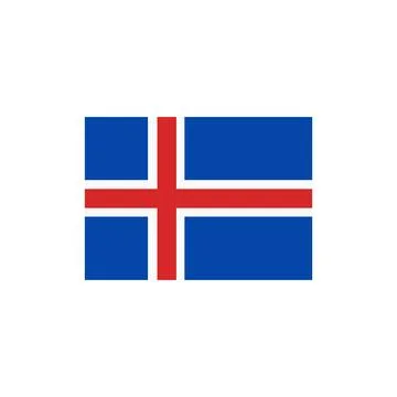 Iceland flag icon vector Stock Illustration