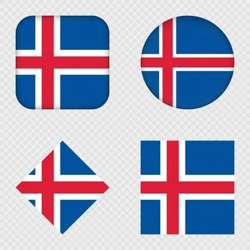 Iceland Flag Icons Pack. Vector illustration. Stock Illustration