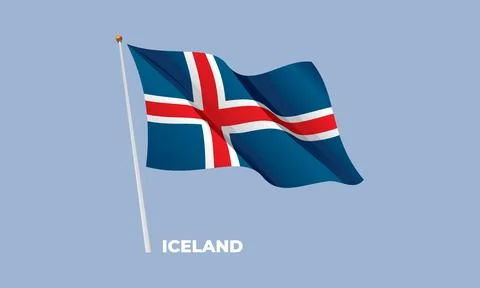 Iceland flag Stock Illustration