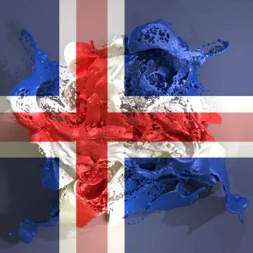 Iceland flag liquid Stock Illustration