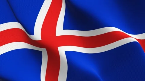Iceland flag loop waving on wind. Stock Footage 119216220