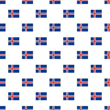 Iceland flag pattern creating seamless national background Stock Illustration