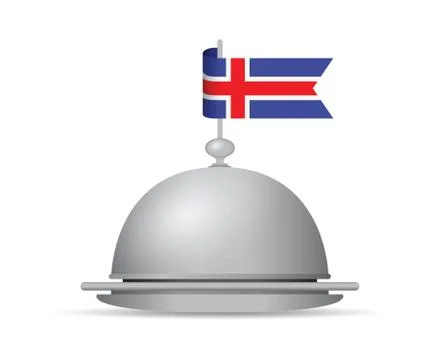 Iceland flag platter Illustrazione stock