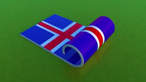 Iceland Flag - Rolling Animation Video stock 255054476