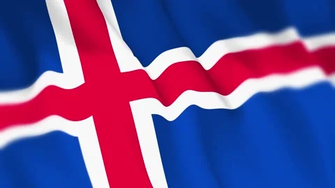 Iceland Flag Seamless Loop 4k 60fps on Sky Background Stock Footage 340346821