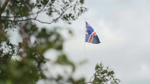 Iceland Flag in the Sky Stock-Footage 115134013