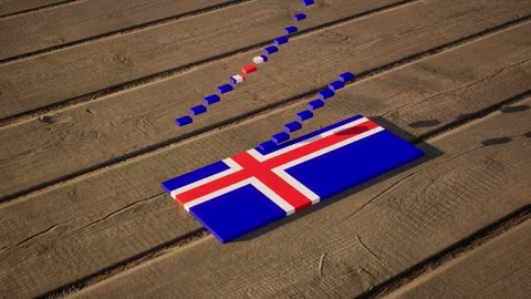 Iceland Flag - Slow Motion Stock Footage 318779394