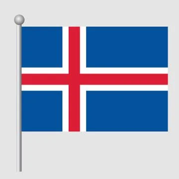 Iceland flag vector template background realistic copy Stock Illustration