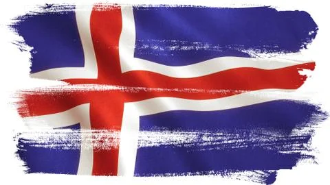 Iceland Flag Waving - Germany Background Stock Illustration