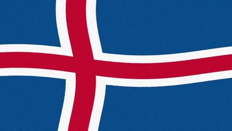Iceland flag waving seamless loop new quality unique animated dynamic motion Stock Footage 80226163
