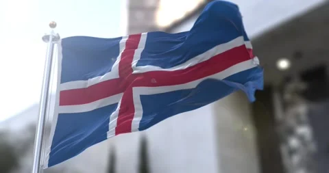 Iceland-flag-waving-seamless-loop-4k-60fps Stock Footage 331206119