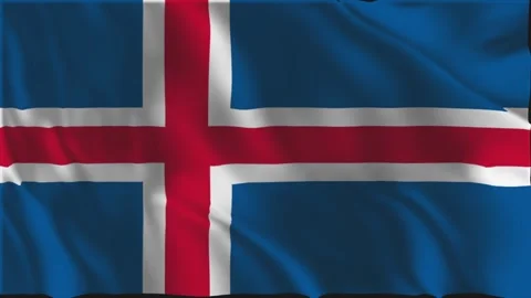 Iceland flag waving slowly Stock-Footage 337273102