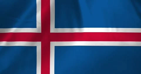 Iceland flag waving with the wind background loop video animation Video stock 327172061