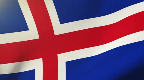 Iceland flag waving in the wind. Looping sun rises style.  Animation loop Stock Footage 47973192