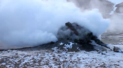Iceland Geothermal Activity Stock Footage 23442783