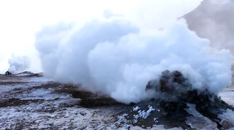Iceland Geothermal Activity Stock Footage 23442926