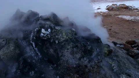 Iceland Geothermal Activity Stock Footage 23443014