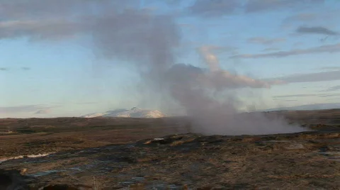 Iceland geyser Stock Footage