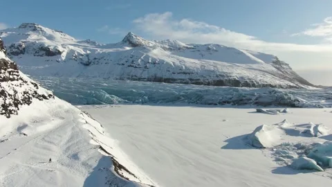 Iceland glacier crevasse (Icelandic Glacier Skaftafell national park) Stock Footage