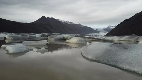Iceland glacier fly in Stock Footage 223288108