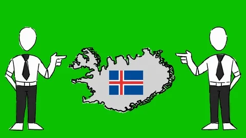 Iceland - Hand-Drawn Animation - men poiting black Stock Footage 97991053