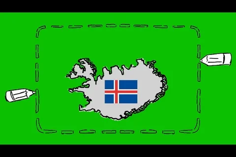Iceland - Hand-Drawn Animation - rectangle white Stock Footage 98005903