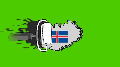 Iceland - Hand-Drawn Animation - scroll painting black Video stock 97991199