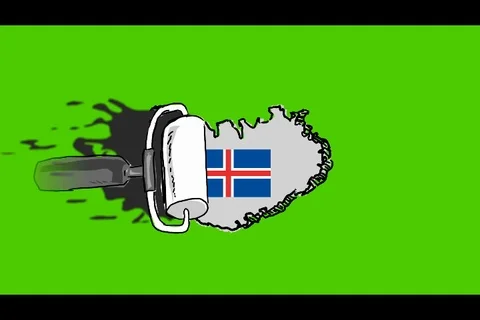 Iceland - Hand-Drawn Animation - scroll painting black Stock Footage 98005901