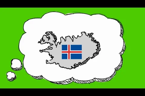 Iceland - Hand-Drawn Animation - thinking bubble white Stock Footage 98005954