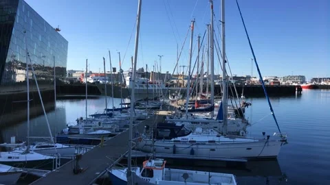 Iceland harbour 스톡 동영상 130659637