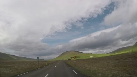 ICELAND Highlands car POV Stock Footage