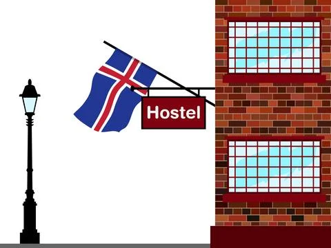 Iceland Hostels Vector Illustration Stock Illustration
