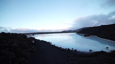 Iceland hot spring. Lake Stock Footage 78260132