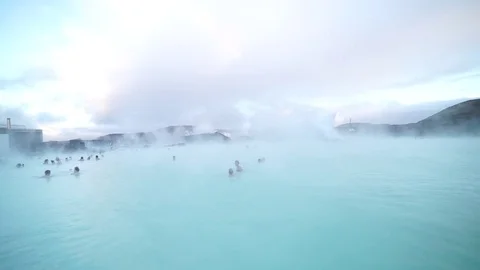 Iceland hot spring. movement Stock Footage 78260095