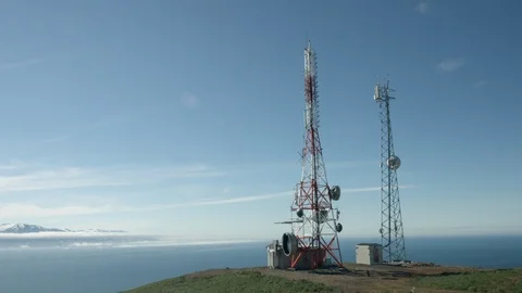 Iceland Husavik MtHusavik AntennaArray Video stock 119183117