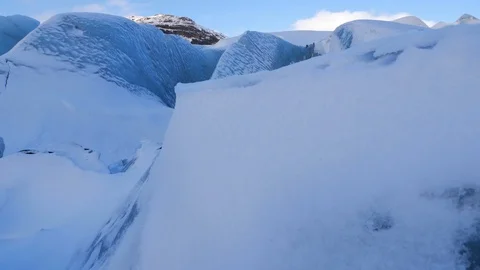 Iceland Large Blue Glacier Ice Chunk In Winter 5 Video stock 87483553