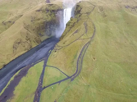 Iceland main attraction Waterfall Video stock 69877092