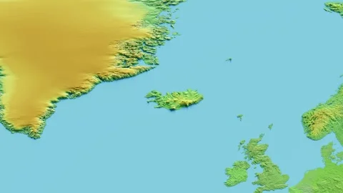 Iceland Map 3D animated with Borders Video stock 348524668