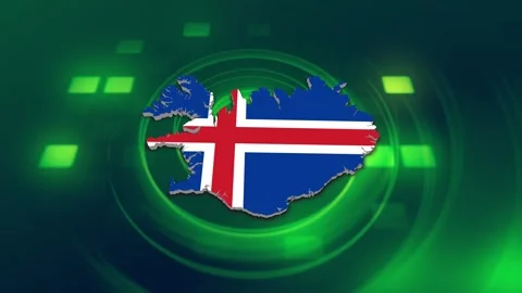 Iceland Map and Flag Background Video stock 344028251