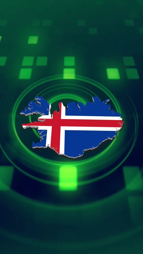 Iceland Map and Flag Background Video stock 347125020