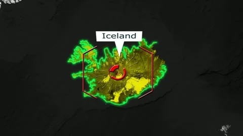 Iceland Map - Cyber Attack Stock Footage 268737623