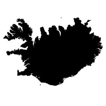Iceland map - filled hand-drawn map Ilustración de archivo